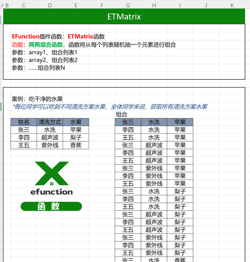 Excel排序组合函数